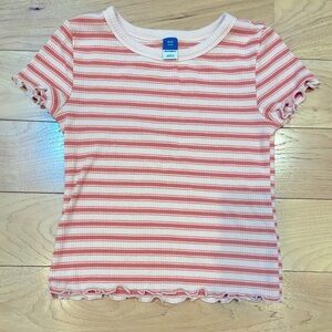 Old Navy orange & peach fitted cropped short sleeve tee girls size 8